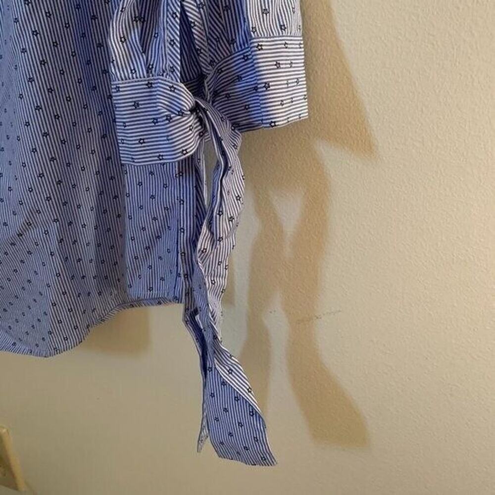 BLANK NYC Womens Size Medium Blouse Stars Stripes Off the Shoulder Lightweight - Picture 4 of 5